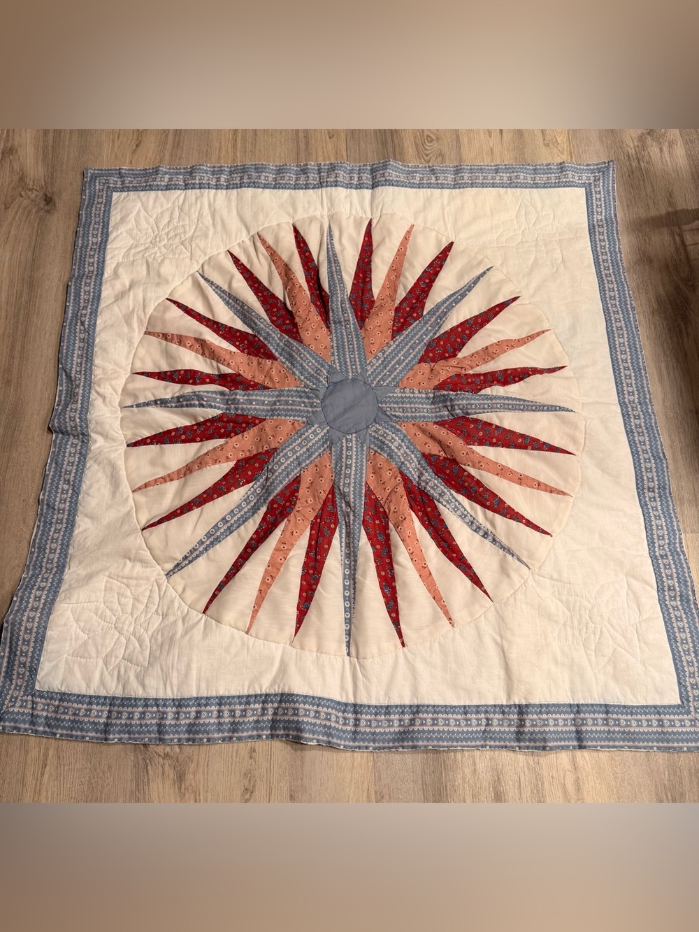 Vintage Mariners Compass Lap Quilt Throw